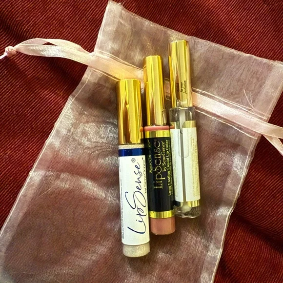 Lipsense Collection - pink champagne, pink glitter gloss, and oops remover NEW - Picture 1 of 4